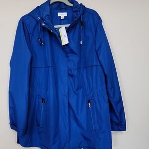 Susan Graver Womens Royal Blue Utility Jacket Size L New